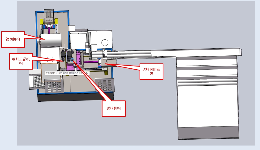 伺服自動(dòng)上料鋸SDY-Q260-HV（汽車保險(xiǎn)絲）機(jī)械設(shè)計(jì)圖-1